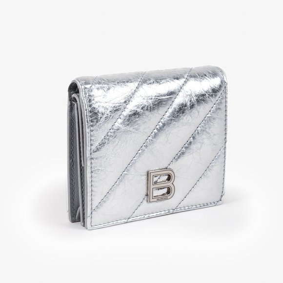 Balenciaga Crush Metallized Quilted Wallet - Picture 2 of 13